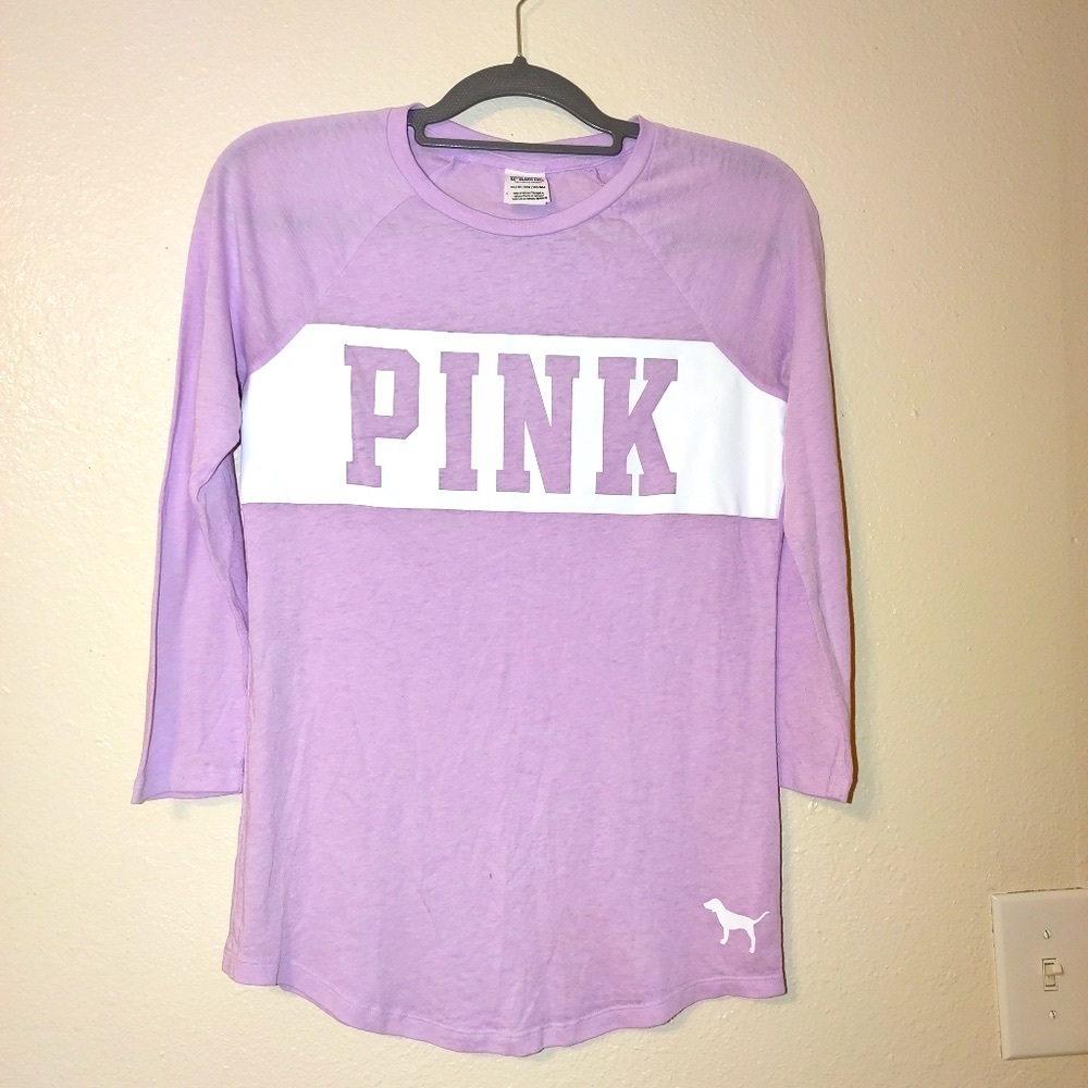 Pink Victoria Secret soft Lavender 3 quarter sleeve shirt - XS
